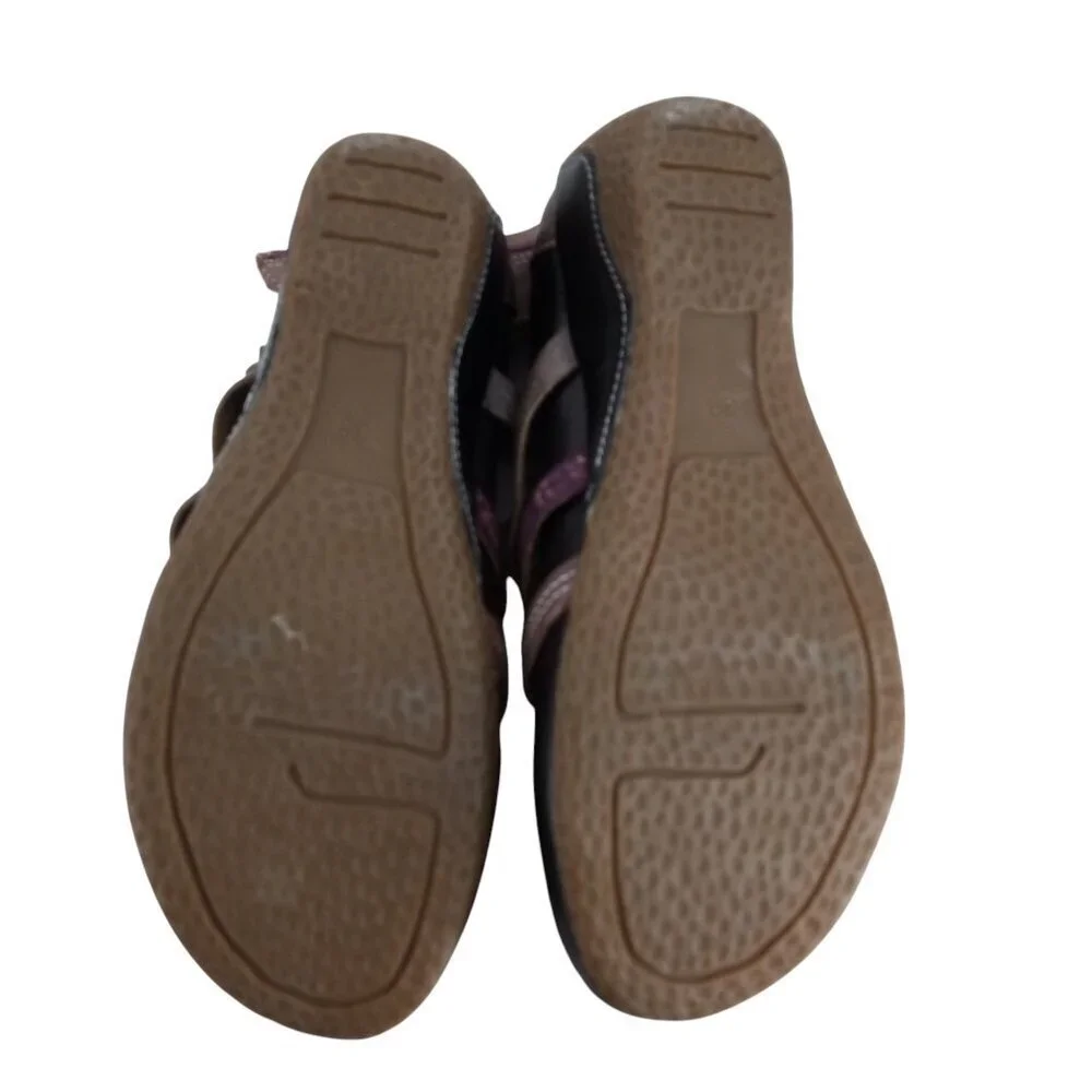 L'Artiste Yulianna Mary Jane Wedge Leather Comfort Shoes Size 38 US 7.5-8 Purple